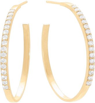 Block Diamond Hoop Earrings