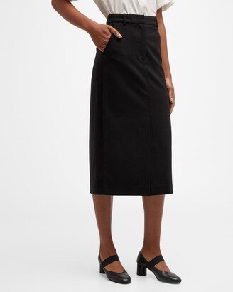 Straight Wool Midi Skirt