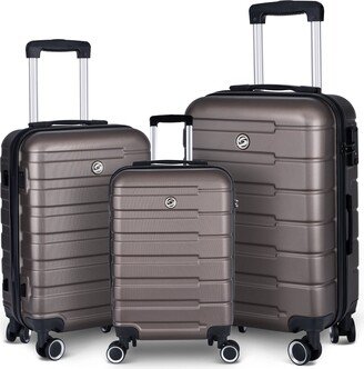 IGEMAN 3 Piece Sets Hardside Carry-on Luggage Sets with Spinner Wheels