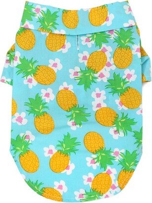 Doggie Design Hawaiian Camp Shirt - Pineapple Luau(2X-Small)