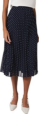 Losie Polka Dot Pleated Midi Skirt