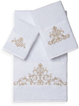 Scarlet 3-Piece Embellished Towel Set - White