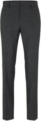 Wool-blend trousers with micro pattern