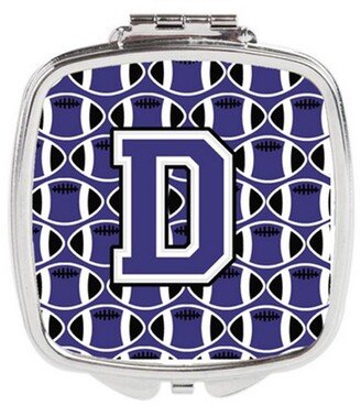 CJ1068-DSCM Letter D Football Purple & White Compact Mirror