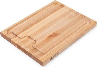 Au Jus Rectangular Wide Reversible Cutting/Carving Board with Juice Groove & Integrated Handles, x 1.50 Inches, Solid Maple Wood