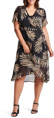 Wild Fern Wrap Midi Dress