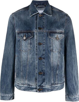 PT Torino Bleach-Effect Denim Jacket