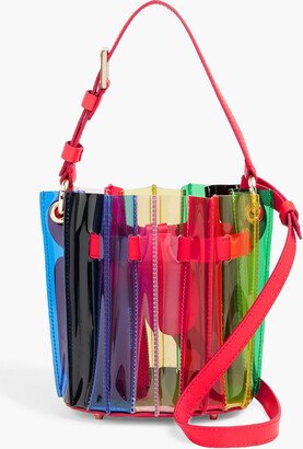 Plissé Mini leather-trimmed PVC bucket bag