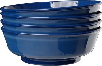 Fifth Avenue Melamine Bowls, Break and Chip Resistant, Durable, Kid-Friendly Set, 7-Inch Lightweight Cereal Bowls for Everyday Use, Set of 4,Navy