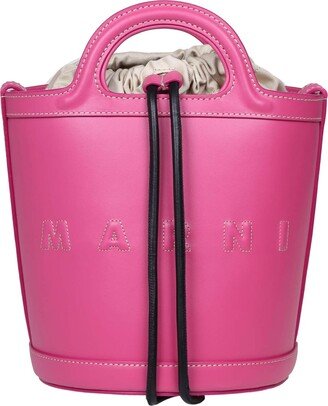 Tropicalia Bucket Bag In Fuchsia Color Leather