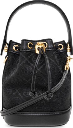 ‘T Monogram Mini’ Bucket Bag - Black-AA