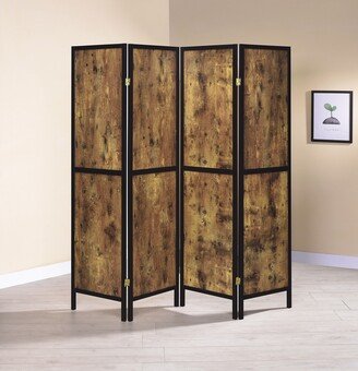 CDecor Rayport Antique Nutmeg and Black 4-panel Folding Screen