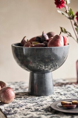 Black Soapstone Pedestal Serving Bowl