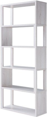 Jessica Farmhouse White Oak 5-Shelf Bookcase