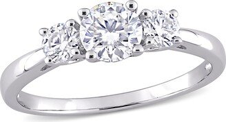 Mimi & Max 1ct DEW Created Moissanite 3-Stone Engagement Ring in Sterling Silver