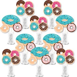 Big Dot Of Happiness Donut Worry, Let's - Doughnut Centerpiece Sticks Showstopper Table Toppers 35 Pc