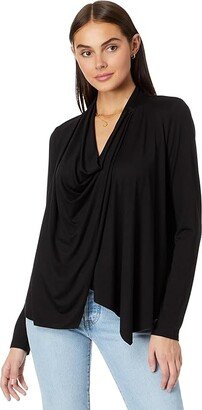 Vanessa Drapey Cardigan (Black) Women's Clothing