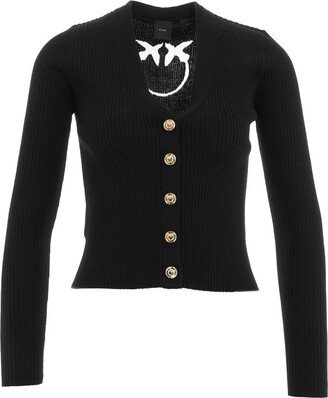 Buttoned Long-Sleeved Cardigan-AG