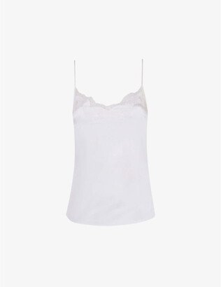 Womens Ivory Amelea ace-trim Stretch-silk Camisole