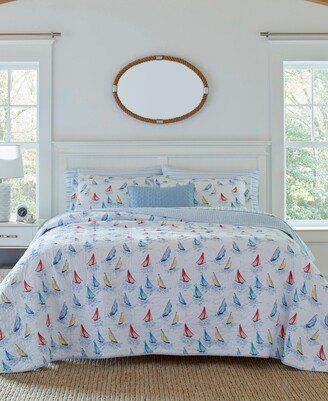 Ahoy Cotton Reversible 2 Piece Quilt Set, Twin