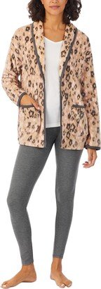 Women's Open-Front Leopard-Print Cardigan