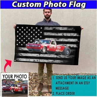 Truck Pulling Personalized Flag, Tractor Gifts, Pull, Unique Gift For Car Guys, Drag Racer Gift, Flag | Americanflag02