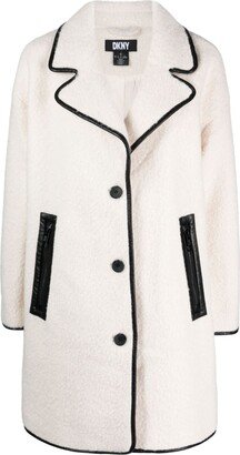 Faux-Shearling Single-Breasted Coat