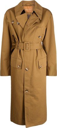 Belted-Waist Trench Coat-AE