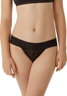 Women's Air Lace Thong Underwear - Black - XL