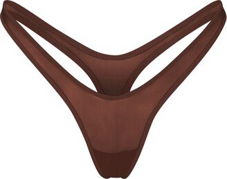 Ultra Fine Mesh Micro Dipped Thong | Mahogany