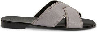 Flavio crossover-straps leather slides