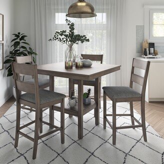 Tuscany Washed Grey Counter Height Dining Set 5pc