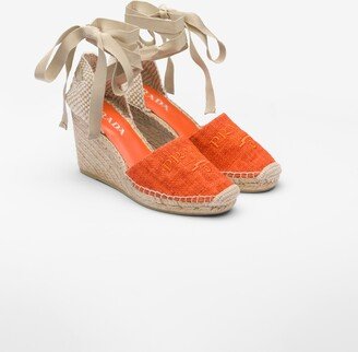 Linen Espadrille Wedge Sandals-AA