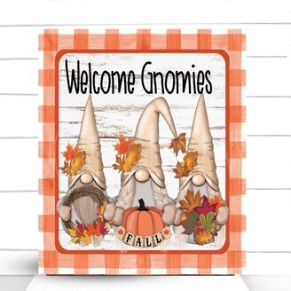 Wreath Sign, Welcome Gnomies Fall Autumn Sugar Pepper Design, Sign For