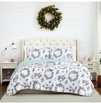 Happy Holidays Oversized Reversible Quilt Set-AA