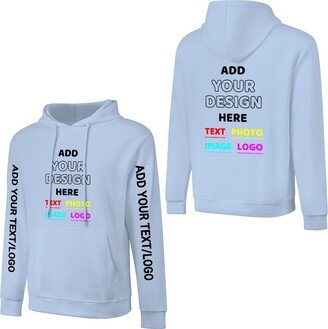 Generic Custom Hoodie Design Your Own Cotton Personalized Sweatshirt With Photo/Text For Men Women- Baby Blue