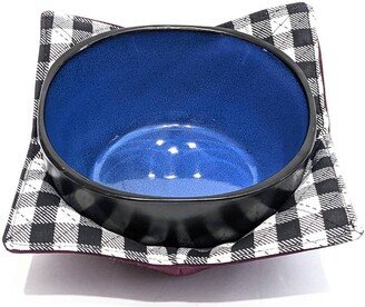 Black & White Checkered Bowl Cozy Set, Soup Holder, Kitchen Gift, Ice Cream