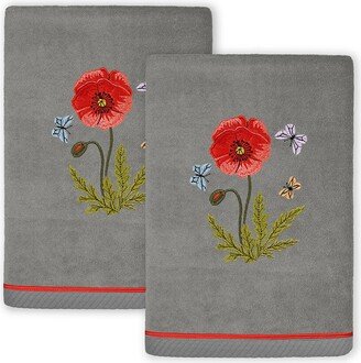 Polly 2Pc Embellished Turkish Cotton Hand Towel Set-AC