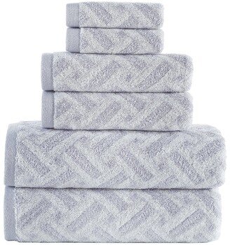 Criss Cross Stripe 6Pc Towel Set-AA