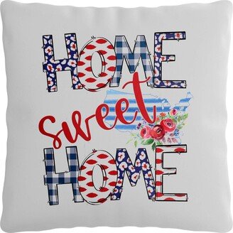 Pillow Cover - Home Sweet USA Personalized Patriotic Decor, 15.75In X Peach Skin Cover, With Optional Insert