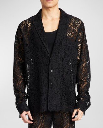 Men's Solid Lace Sport Coat