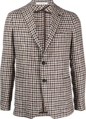 Houndstooth Single-Breasted Blazer-AE