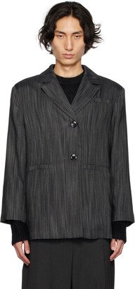 Black Padded Shoulders Blazer