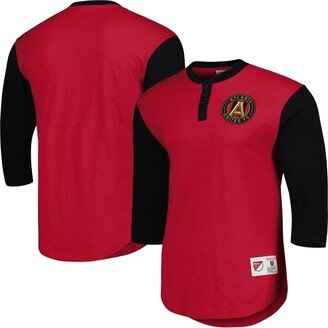 Men's Red Atlanta United Fc Legendary Henley Long Sleeve T-shirt