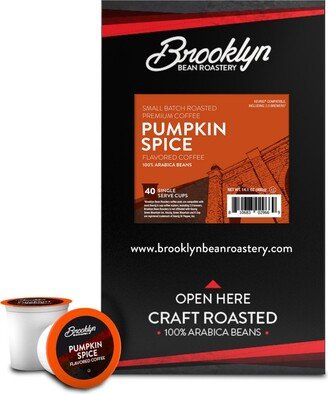 Brooklyn Beans Roastery Brooklyn Bean Pumpkin Flavored Coffee Pods, 2.0 Keurig, Pumpkin Spice, 40 Count