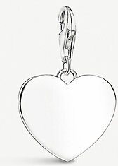 Womens Silver Heart Sterling-silver Charm