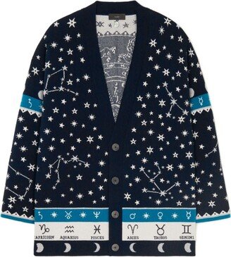 Astrology Wheel jacquard cardigan