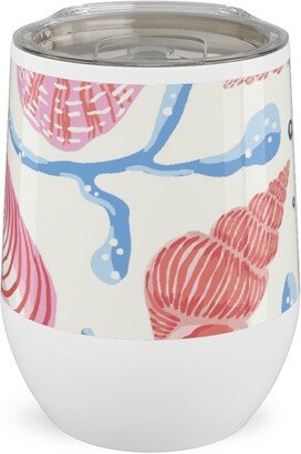 Travel Mugs: Seashells - Pink Stainless Steel Travel Tumbler, 12Oz, Multicolor