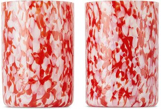 Red & White Macchia Su Macchia Tumbler Set