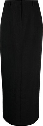 High-Waisted Virgin Wool Maxi Skirt